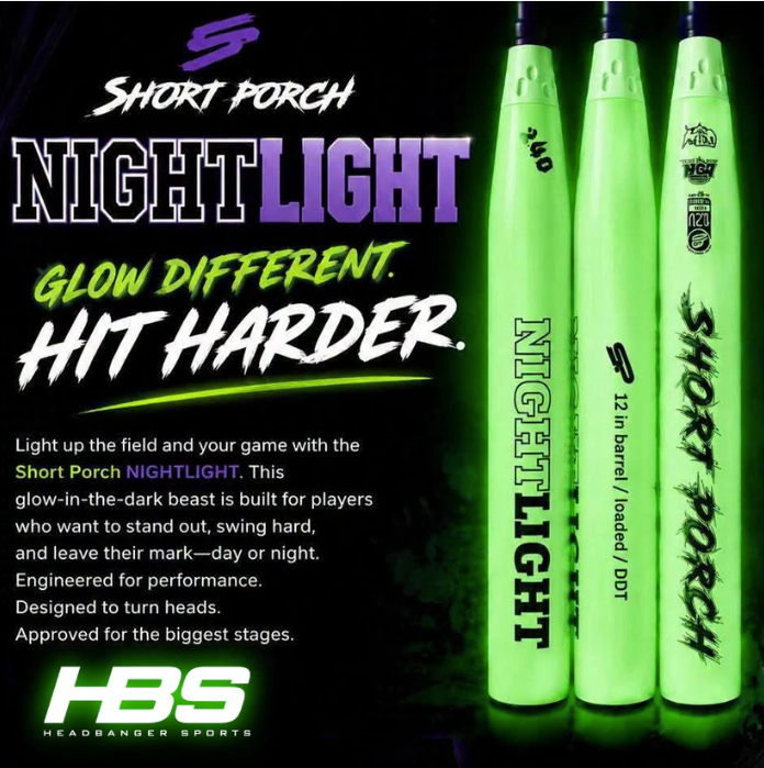 2026 SHORT PORCH NIGHTLIGHT 2PC 12" END LOADED USSSA SLOWPITCH SOFTBALL BAT: SP-NIGHTLIGHT